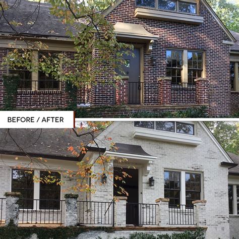 best metal colors to go with brick house|painted brick before and after.